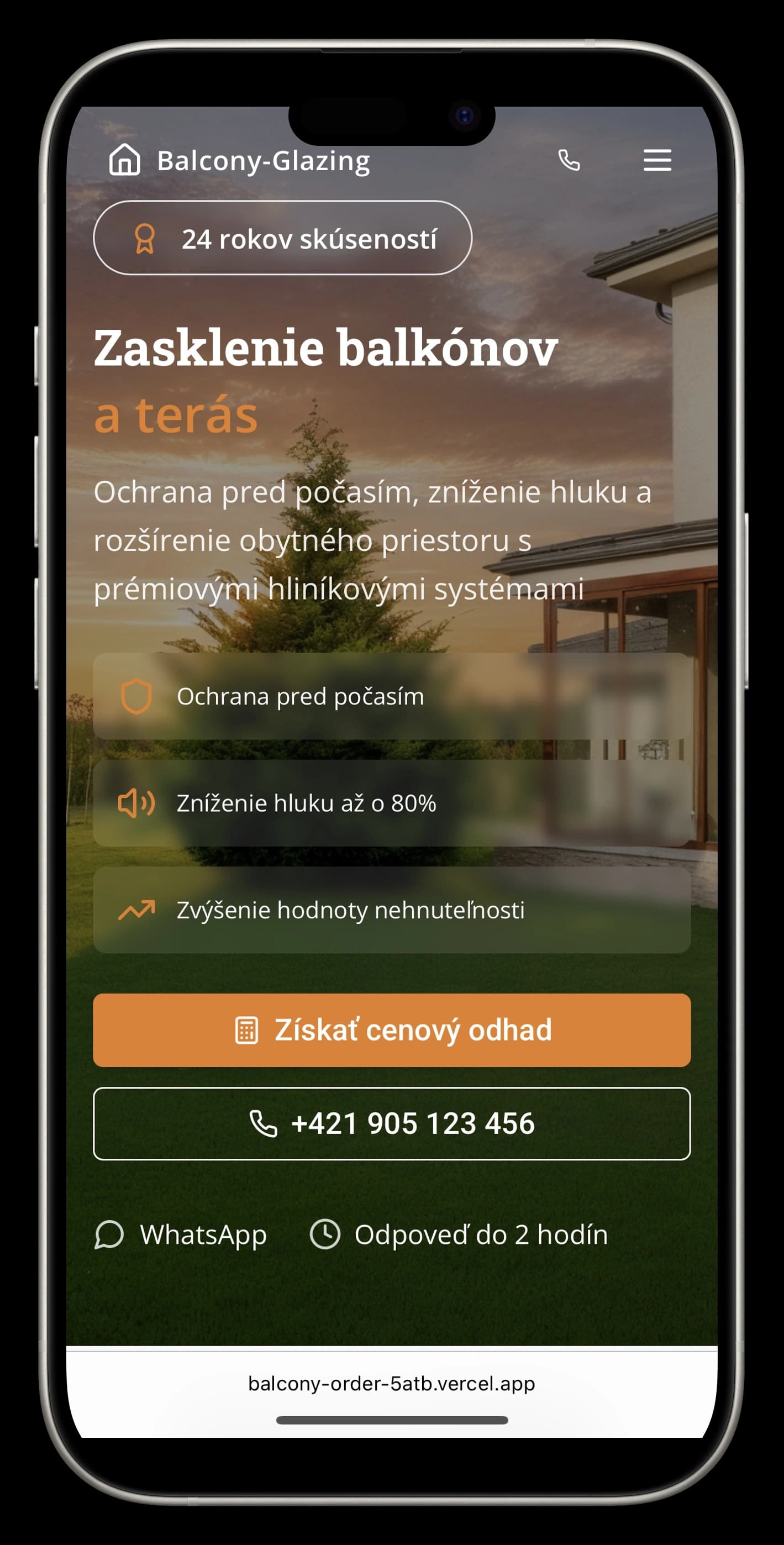 Balcon — Balcon — lead-gen web pre montáž balkónov a terás
